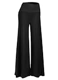 Arolina Women's Stretchy Wide Leg Palazzo Lounge Pants Casual Comfy High Waist Palazzo Pants Black