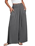 ANRABESS Women Palazzo Pants Summer Boho Bagyy Wide Leg High Smocked Waist Casual Loose Lounge Pant...