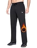 BALEAF Men's Fleece Lined Sweatpants Winter Athletic Workout Cold Weather Thermal Warm Open Bottom...