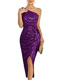 Wedding Guest Dresses for Women Sparkly Glitter Wrap Dress Cocktail Party Wedding Maxi Dresses with...