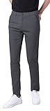 Plaid&Plain Men's Skinny Stretchy Grey Pants Colored Pants Slim Fit Slacks Tapered Trousers 819 Grey...