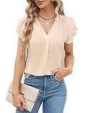 Blooming Jelly Womens Dressy Casual Shirts Short Sleeve V Neck Work Blouse Business Casual Summer...