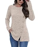 JomeDesign Womens Sweaters Dressy Casual Long Sleeve Tunic Tops Apriot