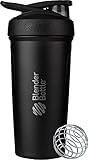 BlenderBottle Strada Shaker Cup Insulated Stainless Steel Water Bottle with Wire Whisk, 24-Ounce,...