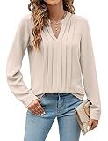 Blooming Jelly Women's Dressy Casual Blouses Business Work Chiffon Tops Trendy Long Sleeve V Neck...