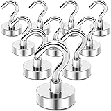 MIKEDE Magnetic Hooks Heavy Duty, 40 Lbs Magnet with Hooks for Cruise Cabins, Strong Magnets...