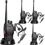 Arcshell Rechargeable Long Range Two-way Radios with Earpiece 4 Pack Arcshell AR-5 Walkie Talkies...