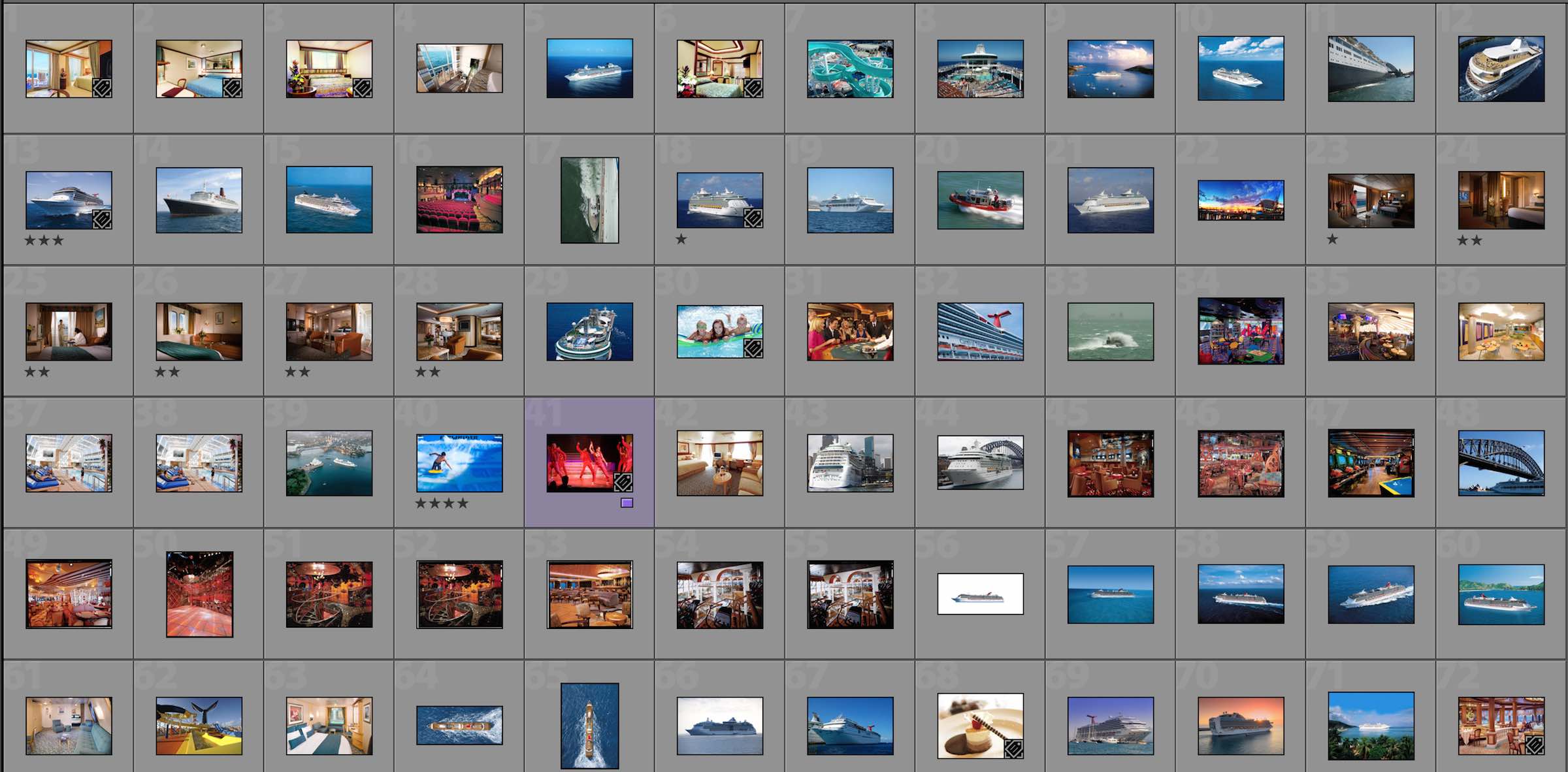 Cruise Line Image Library screen
