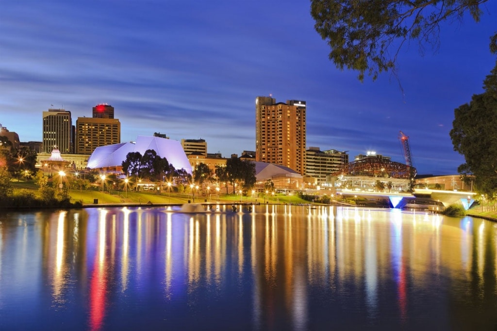 Adelaide city CBD at sunrise