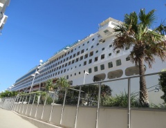 Cruise Ship docked for boarding at Hamilton Brisbane