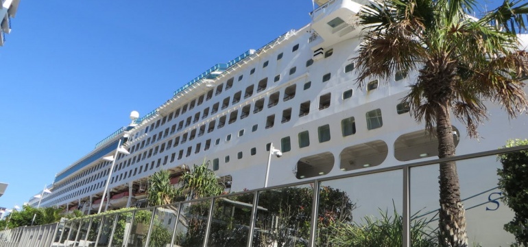 Cruise Ship docked for boarding at Hamilton Brisbane