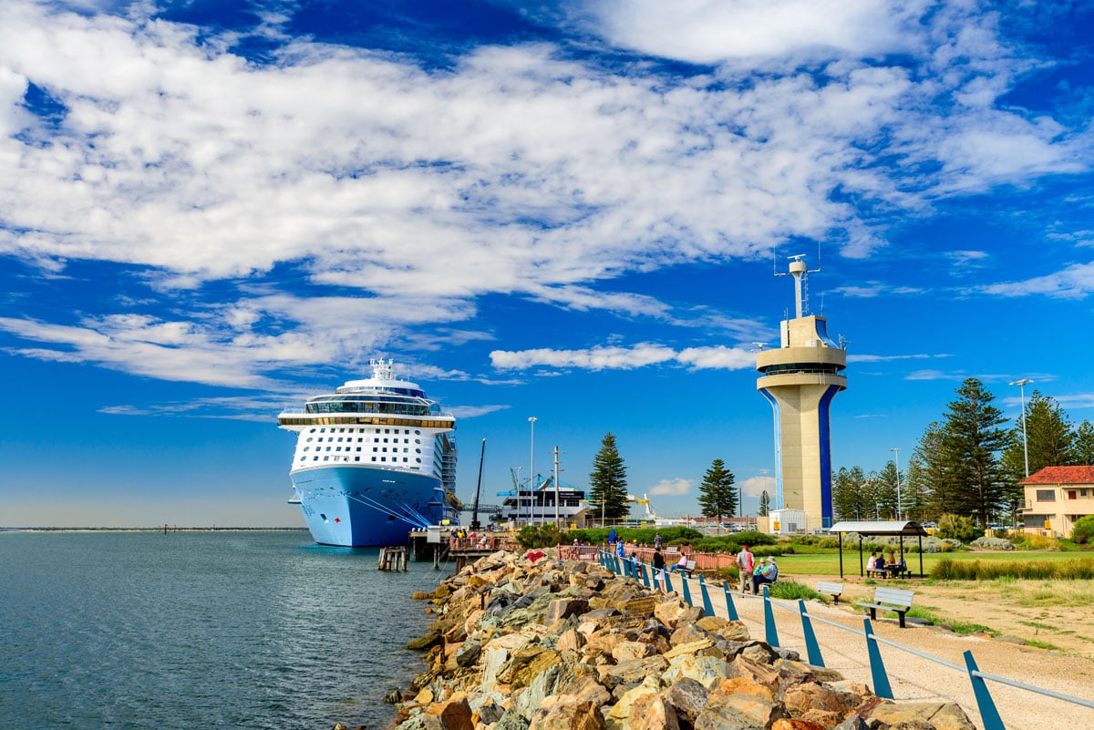 Port Adelaide - MS Ovation of the Seas cruise ship docked at Outer Harbour
