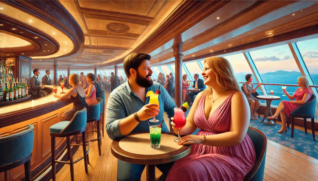 plus size passengers in cruise ship bar